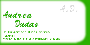 andrea dudas business card