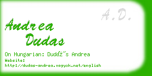 andrea dudas business card